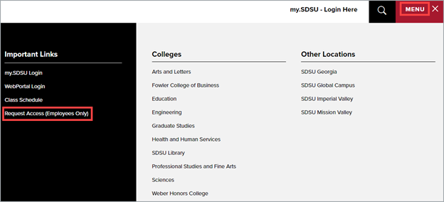 Learn how to request additional access in my.SDSU using the Access Request Form.