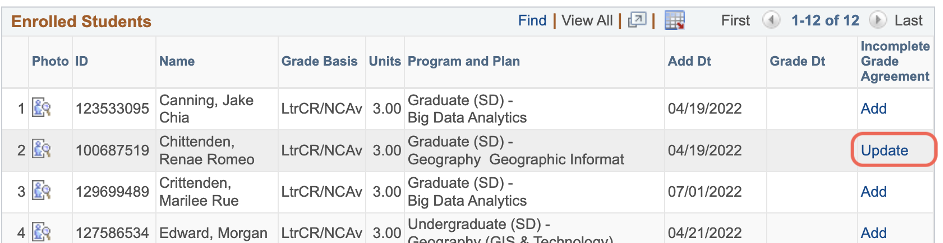 Update Incomplete Grade Agreement