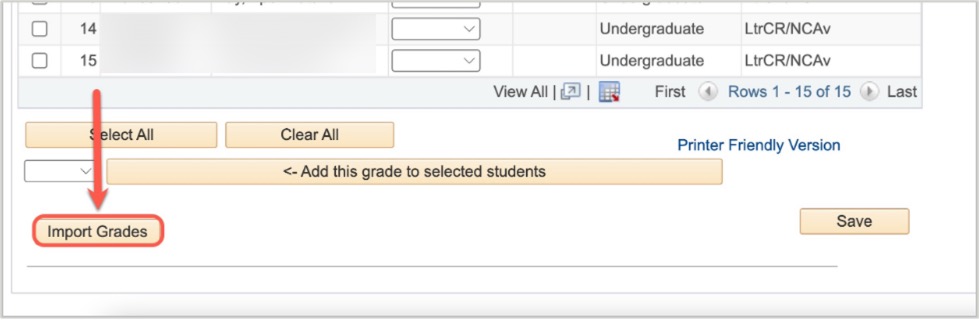 Import Grades button
