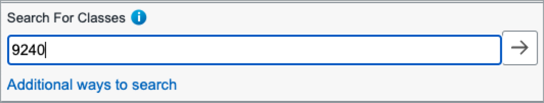 Add Class Number in Search for Classes field