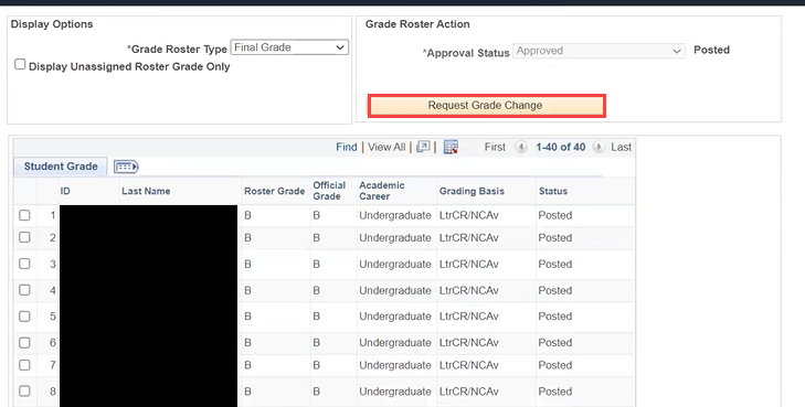 grade change button