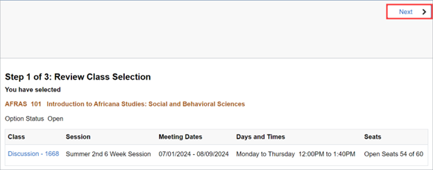 Review Class Selection