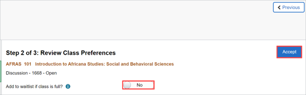 Review Class Preferences